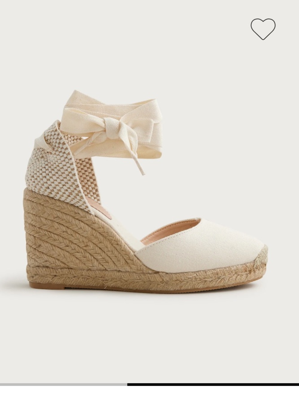 J. Crew Cream Canvas Lace-Up Espadrille Flats